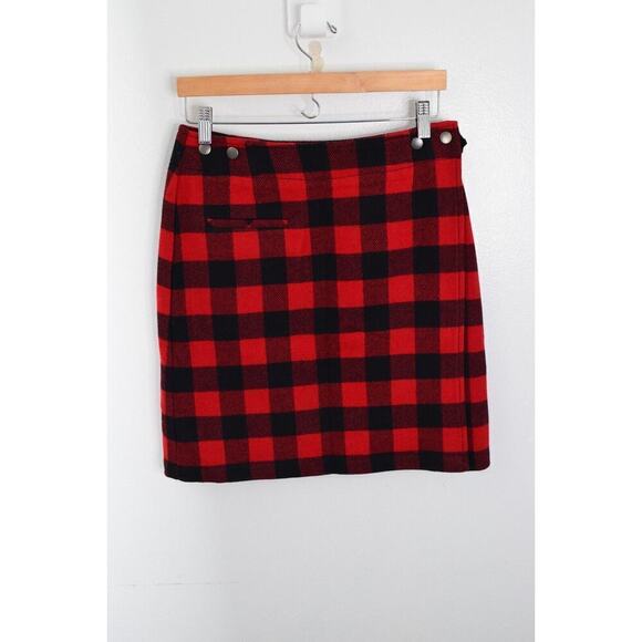 Pendleton Red Black Watch Tartan Plaid Pencil Skirt size 4 Wrap Made USA Lined - Picture 1 of 3